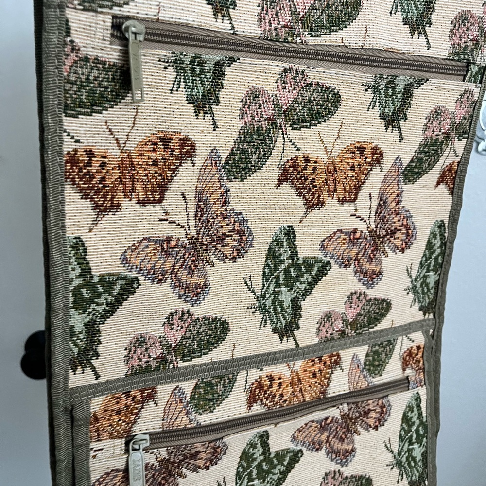 Butterfly Patterned Multi-Pocket Bag